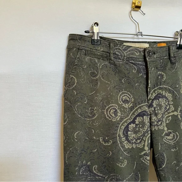 Pilcro and the Letterpress Green Chinos  Paisley Slim Fit - Picture 4 of 16